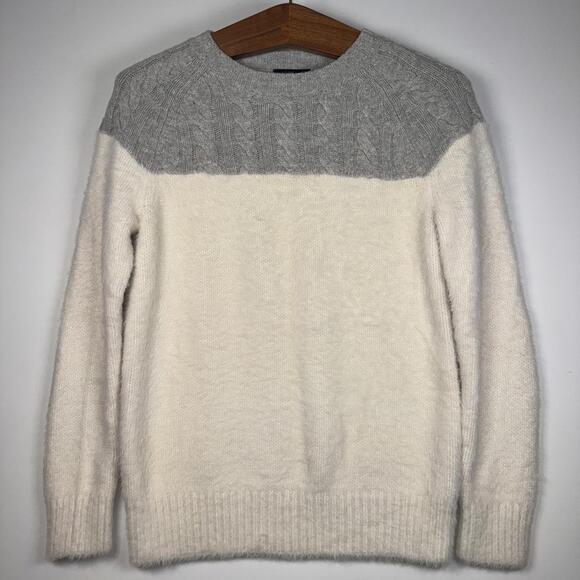 J. Crew Cable Fuzzy Merino Wool Crewneck Sweater - - Picture 1 of 7